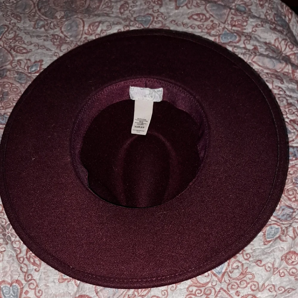 Free People Rich Burgundy Fedora Hat